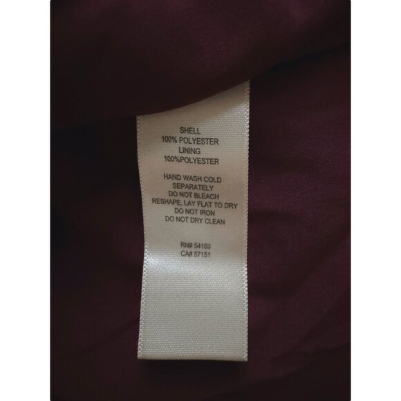 Eliza J Womens Burgundy Burnout Floral Long Sleeve Tiered Mini Dress Size 2 NWT - Picture 9 of 9